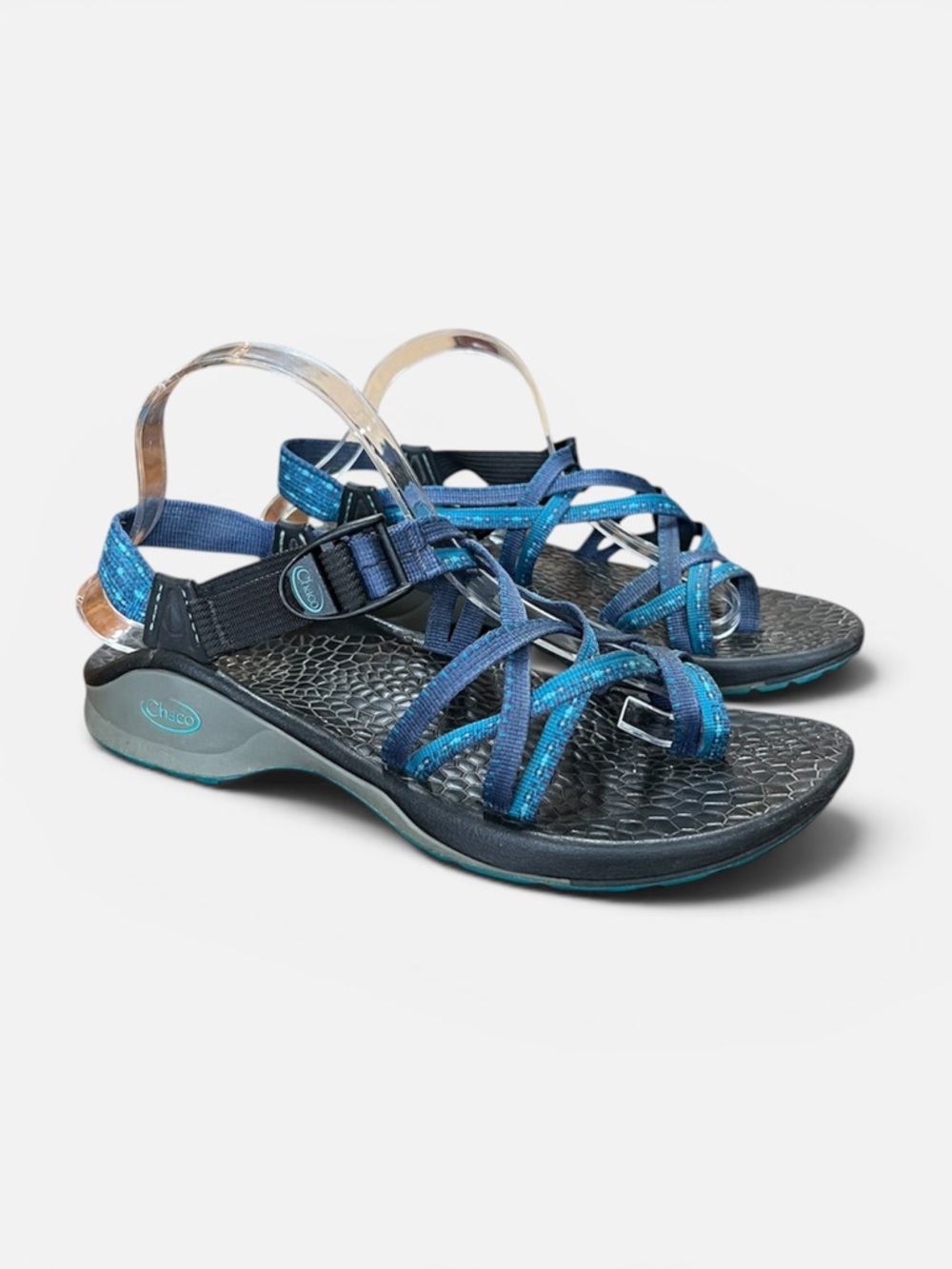 Chaco Cloud ZX2 Sport Hiking Strappy Sandals Sz 10 Blue/Black Gorpcore Travel
